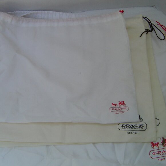 AUTHENTIC COACH LOT OF 11 DUST BAGS WITH SPOTS AND STAINS WHITE/IVORY FA… - Picture 1 of 16